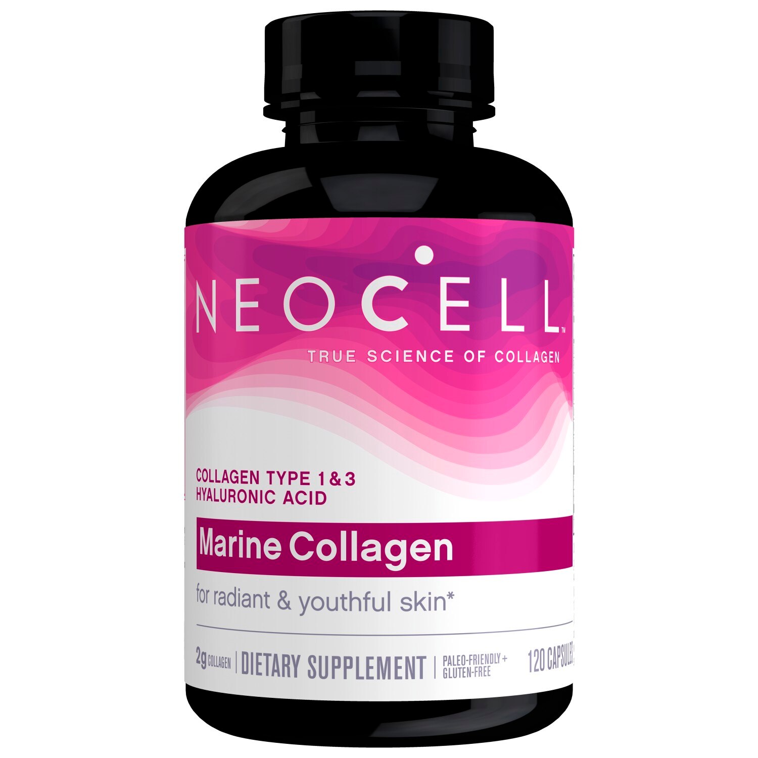 NeoCell Marine Collagen, Collagen Type 1 & 3 with Hyaluronic Acid, 120 CT