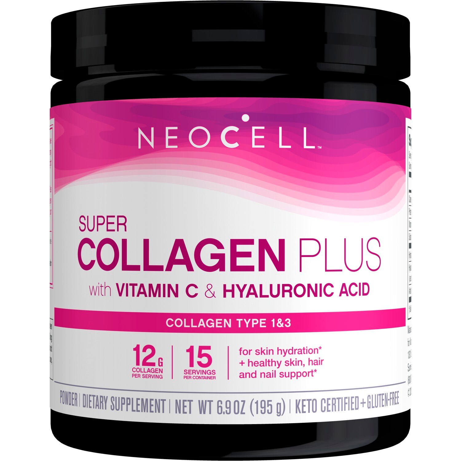 NeoCell Super Collagen Plus with Vitamin C & Hyaluronic Acid, 6.9 OZ