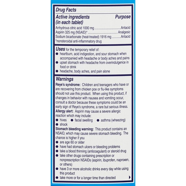 Alka-Seltzer - Tabletas efervescentes, Original