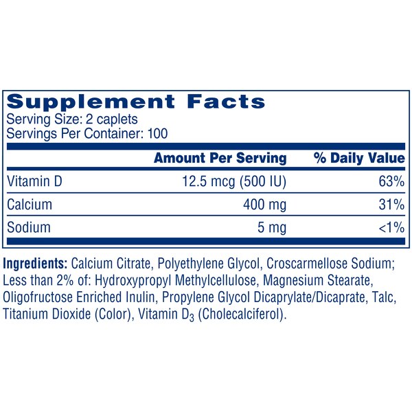 Citracal Petites Calcium Citrate With Vitamin D3, Caplets, 200 CT