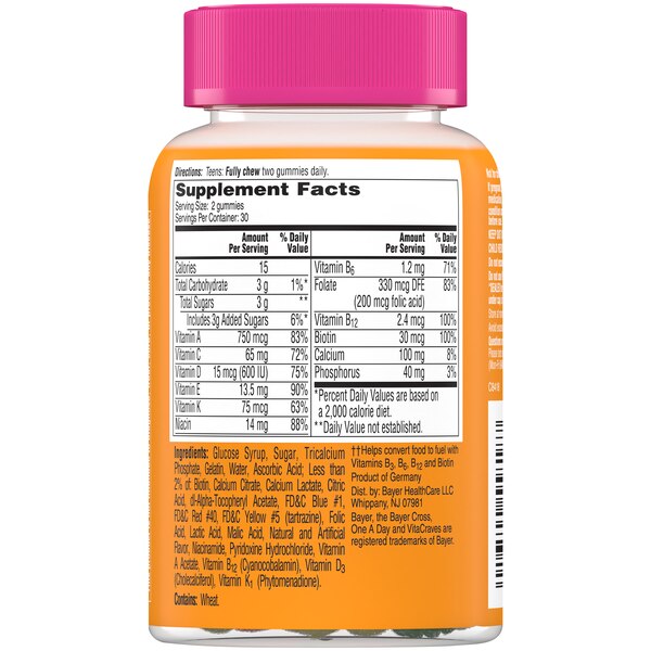 One A Day For Her Teen Multivitamin Gummies, 60 CT