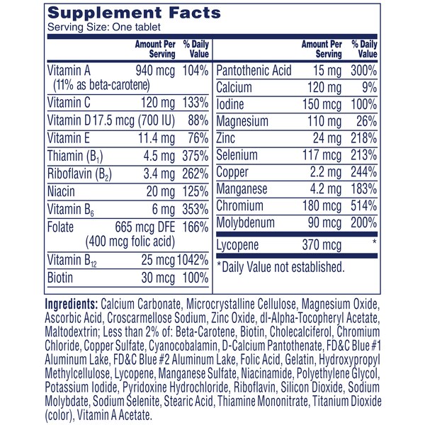 One A Day Men's 50+ Healthy Advantage Multivitamin Tablets