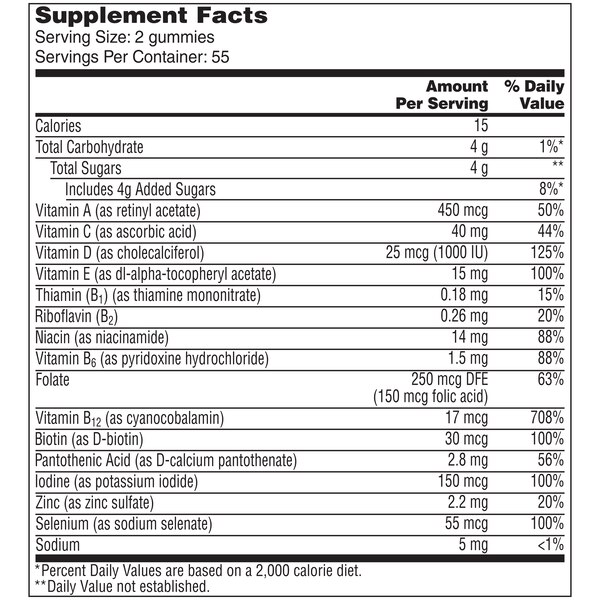 One A Day Women’s 50+ Advanced Multivitamin Gummies, 110 CT