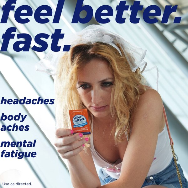 Alka-Seltzer Hangover Relief Effervescent Tablets, Orange Fizz, 20 CT