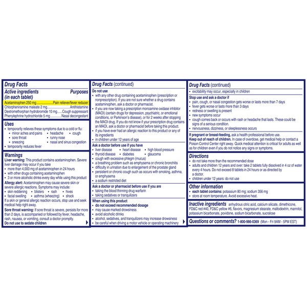 Alka-Seltzer Plus Severe Cold & Flu PowerFast Fizz Citrus Effervescent Tablets