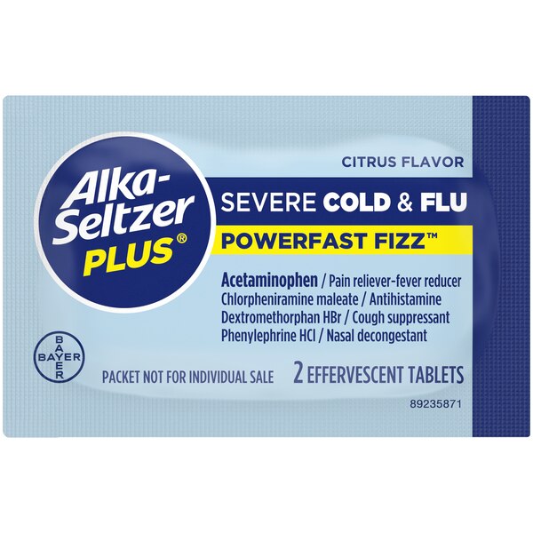 Alka-Seltzer Plus Severe Cold & Flu PowerFast Fizz Citrus Effervescent Tablets