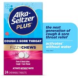 Alka-Seltzer Fizzy Chews Cough & Sore Throat Tablets, Raspberry, 24 CT, thumbnail image 2 of 4