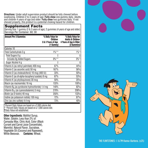 Flintstones Sugar Free Multivitamin Gummies, 60 CT