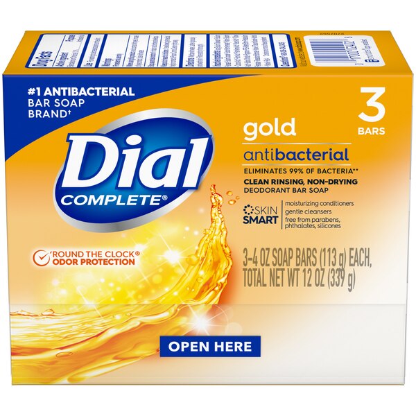 Dial Antibacterial Deodorant Bar Soap, Gold
