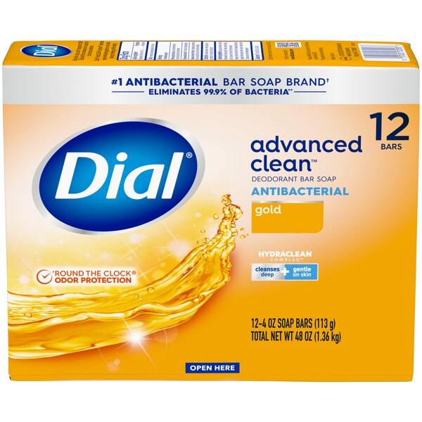 Dial Antibacterial Deodorant Bar Soap, Gold