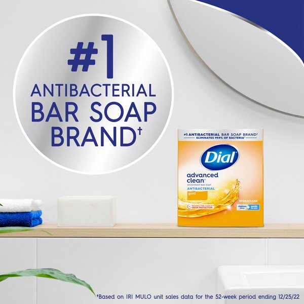 Dial Antibacterial Deodorant Bar Soap, Gold