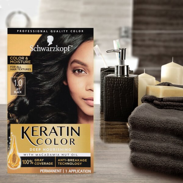 Schwarzkopf Keratin Color, Color & Moisture Permanent Hair Color Cream, 12 OZ