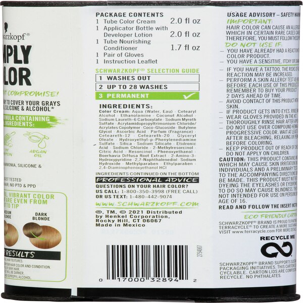 Schwarzkopf Simply Color Permanent Hair Color Cream