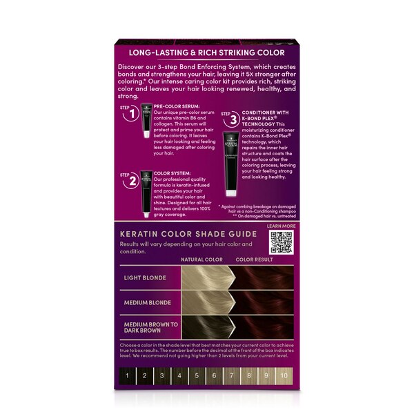 Schwarzkopf Keratin Color Permanent Hair Color Cream, 4.88 Rich Bordeaux