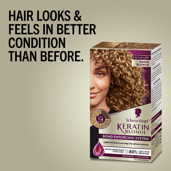 Schwarzkopf Keratin Blonde Permanent Hair Color, 11.51 Hi Lift Warm Blonde