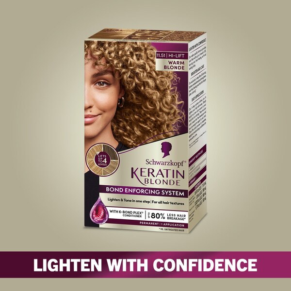 Schwarzkopf Keratin Blonde Permanent Hair Color, 11.51 Hi Lift Warm Blonde