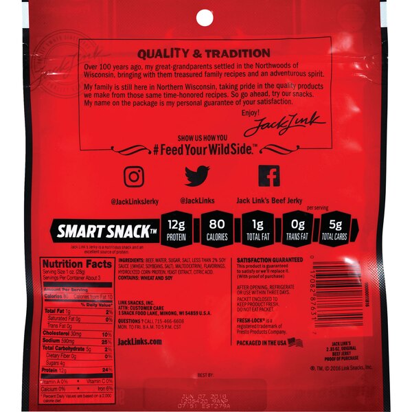 Jack Link's Peppered Beef Jerky 2.85 oz