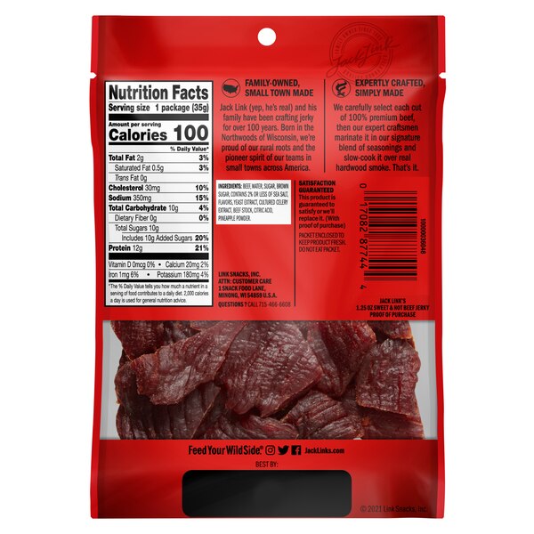Jack Link's Sweet & Hot Beef Jerky, 1.25 oz