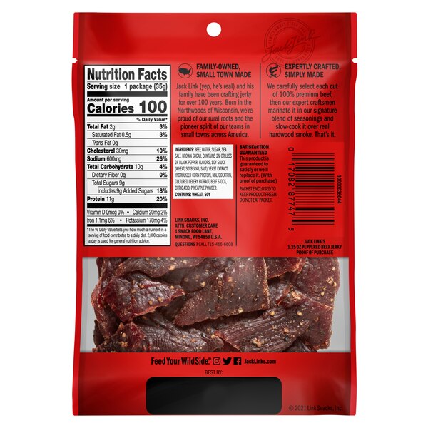 Jack Link's Peppered Beef Jerky, 1.25 oz