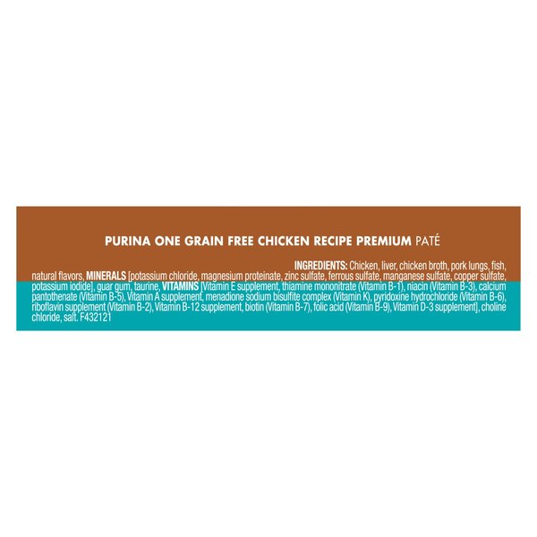 Purina ONE Grain Free Wet Cat Pate, Chicken Recipe - 3 oz
