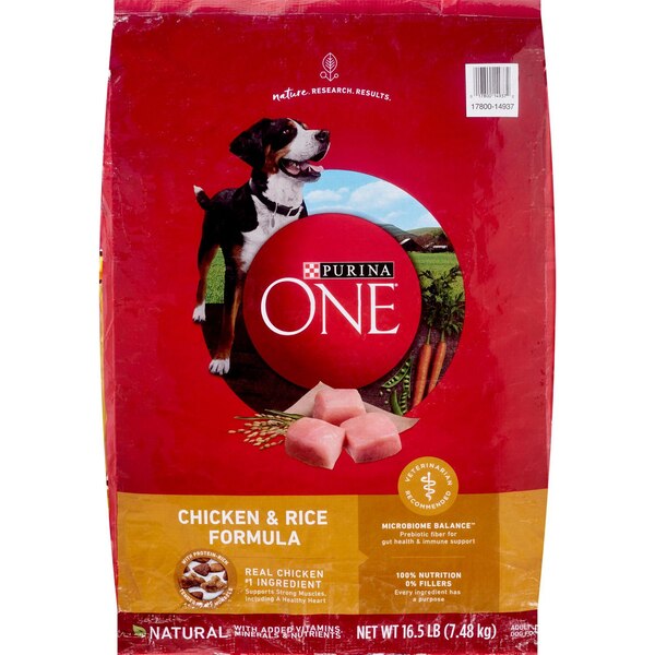 Purina ONE Chicken & Rice Formula Adult Dog Food, 16.5 lb