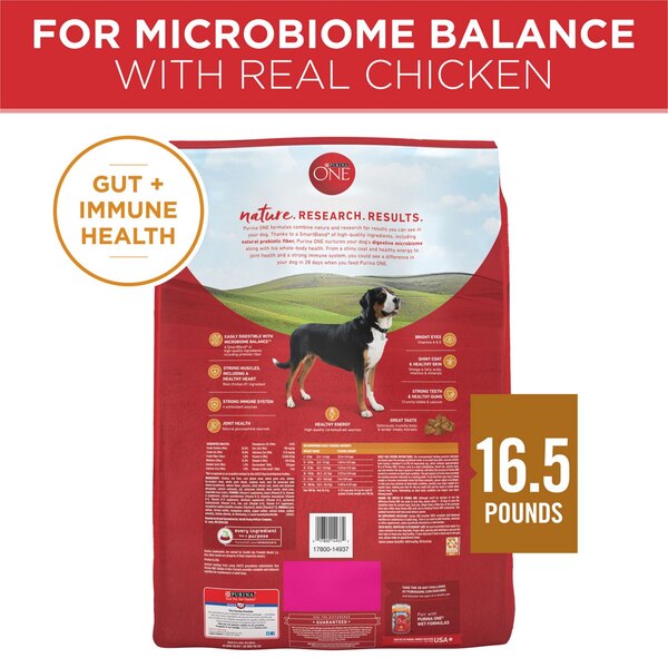 Purina ONE Chicken & Rice Formula Adult Dog Food, 16.5 lb