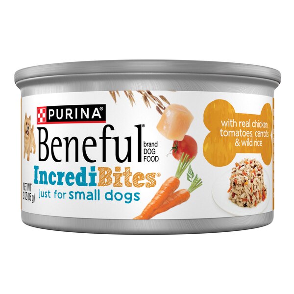 Purina Beneful IncrediBites with Real Chicken, Tomatoes, Carrots, & Wild Rice, 3 oz