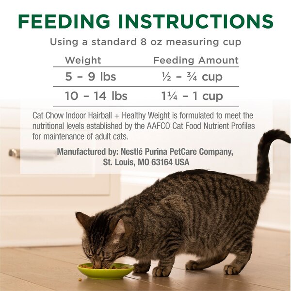 Purina Cat Chow Indoor Hairball + Healthy Weight Adult Cat Food, 15 lb