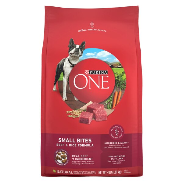 Purina ONE Small Bites, Beef & Rice, 4lb