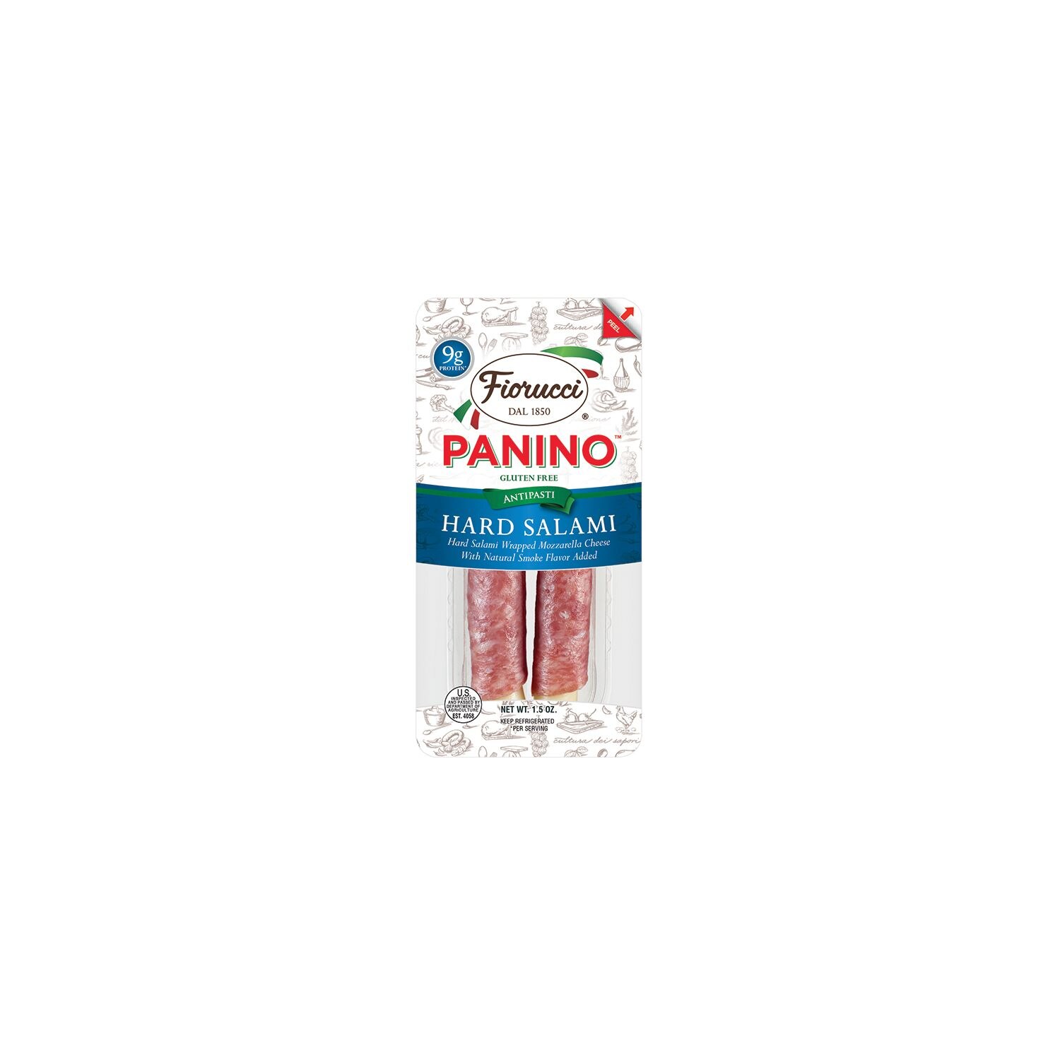 Fiorucci, Panino Hard Salami Mozzarella, 1.5 Oz