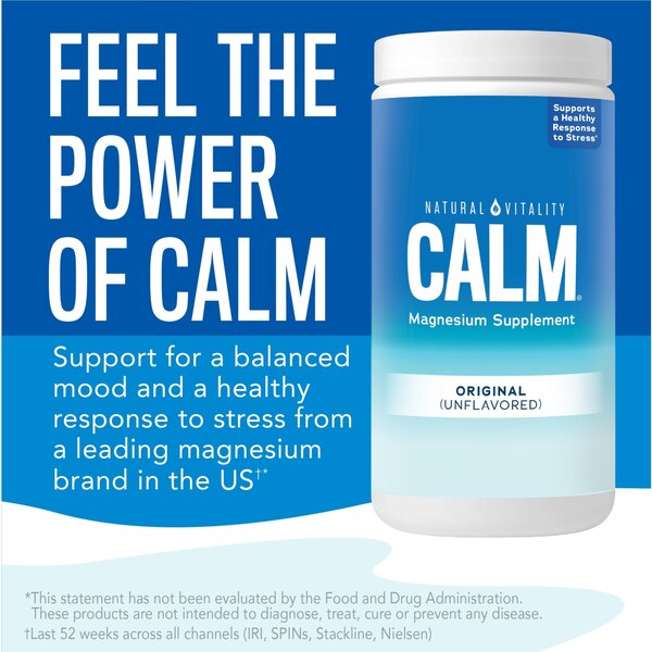 Natural Vitality Calm Magnesium Supplement Drink Mix, Unflavored, 4 OZ