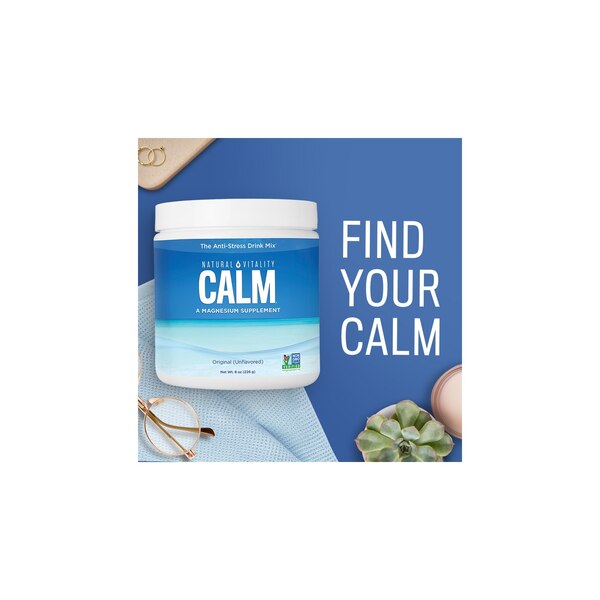 Natural Vitality Calm Magnesium Supplement Drink Mix, Raspberry-Lemon Flavor, 4 OZ