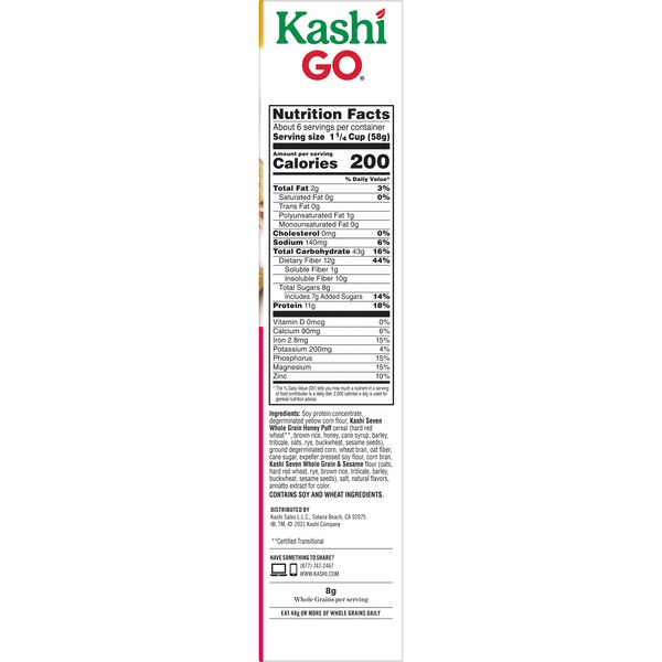 Kashi GO Original Breakfast Cereal, 13.1 oz