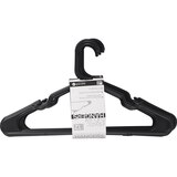 Merrick Plastic Tubular Hangers, Black, 12 ct, thumbnail image