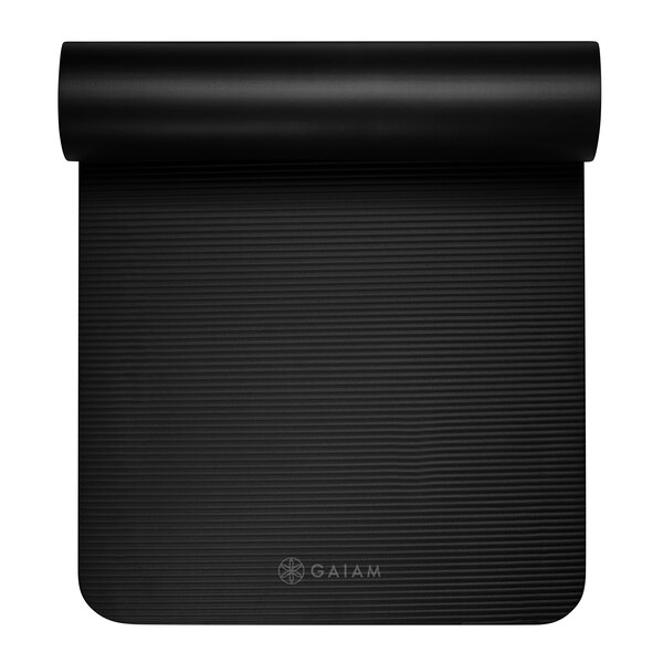 Gaiam 10mm Fitness Mat, Black