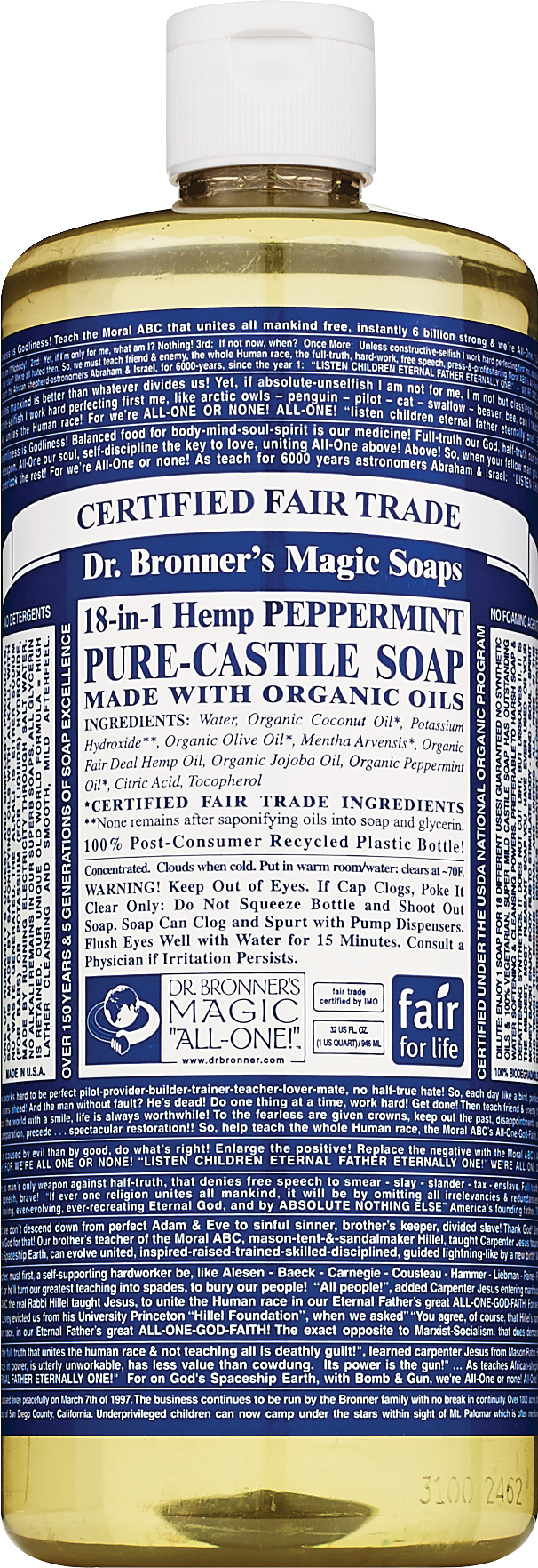 Dr. Bronner's Magic Soaps - Jabón líquido puro de Castilla, Peppermint