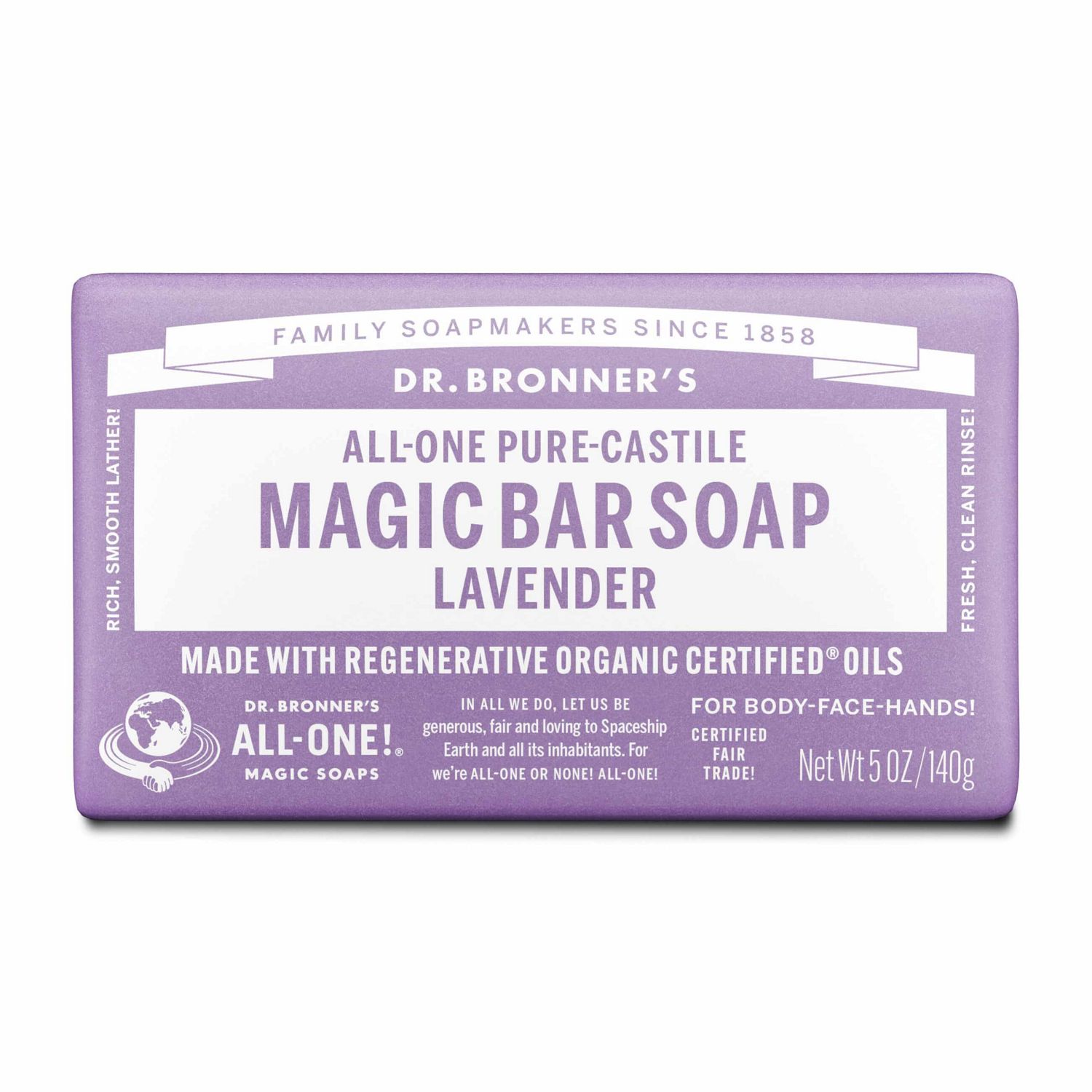Dr. Bronner's All-One Pure-Castile Magic Bar Soap, Lavender
