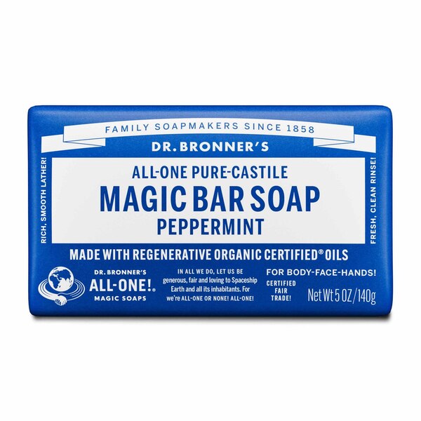 Dr. Bronner's All-One Pure-Castile Magic Bar Soap, Peppermint