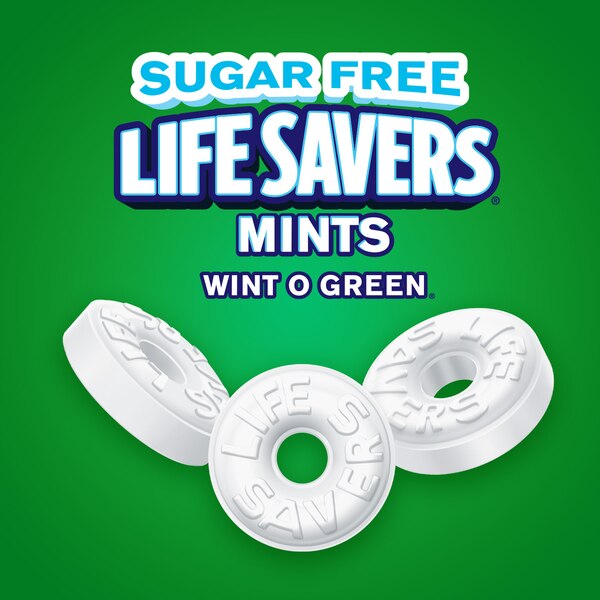 Life Savers Wint-O-Green Sugar Free Breath Mints Hard Candy, Bag, 2.75 oz
