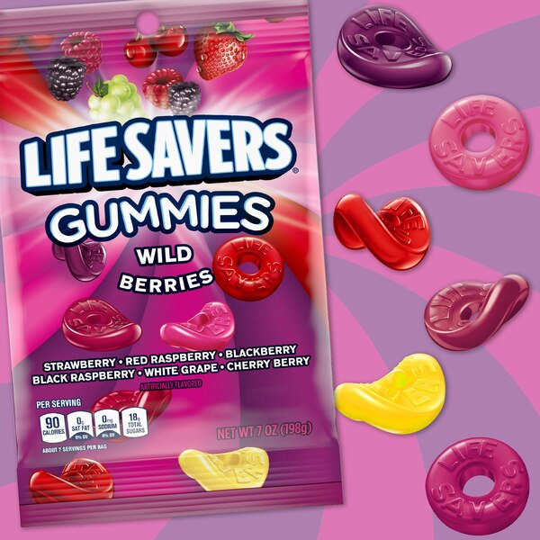 Life Savers, Gummy Candy, Wild Berries, 7 oz Bag