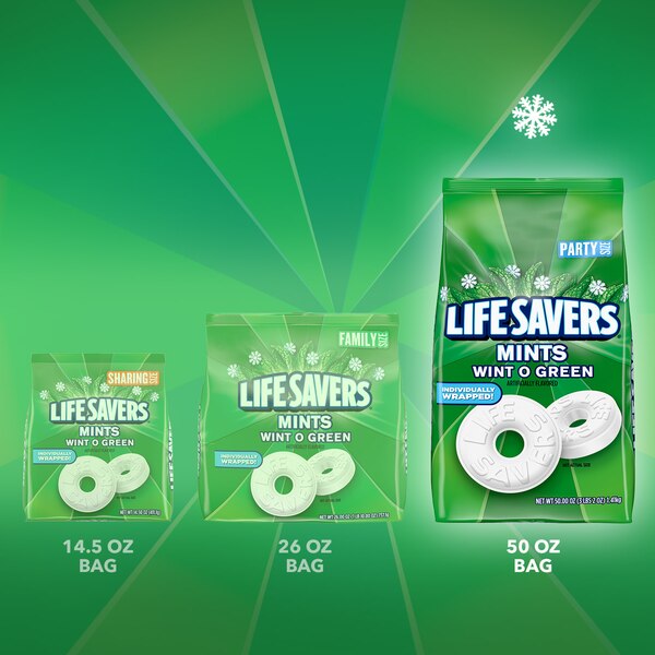 Life Savers Wint-O-Green Breath Mints Hard Candy, Party Size, Bag, 50 oz