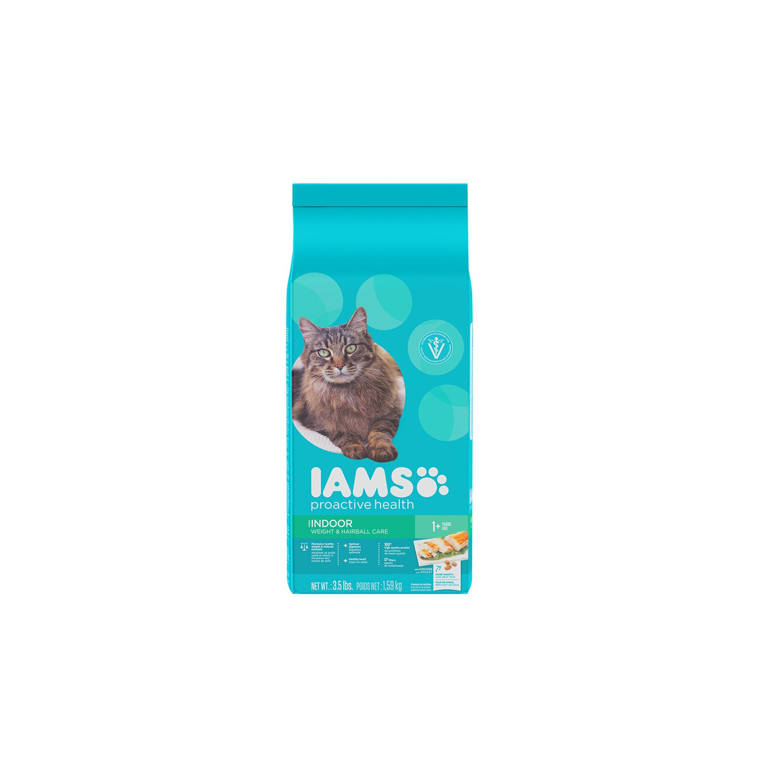 IAMS Proactive Health Indoor Weight and Hairball Care Dry Cat Food, 3.5 Lbs