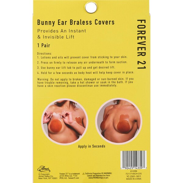 Forever 21 Bunny Ear Silicone Adhesive Braless Covers, Chestnut, One Size