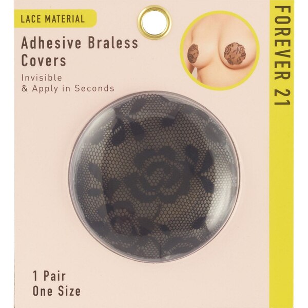 Forever 21 Lace Adhesive Braless Covers, Black, One Size, 1 Pair