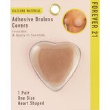 Forever 21 Heart Shaped Adhesive Braless Covers, Tan, One Size, 1 Pair, thumbnail image