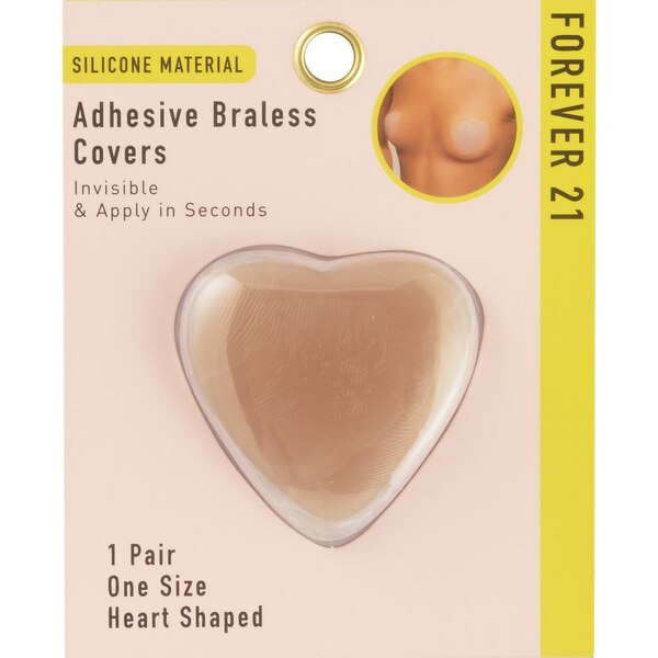 Forever 21 Heart Shaped Adhesive Braless Covers, Tan, One Size, 1 Pair