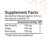 BEE&YOU Propolis+Ginger+Raw Honey Throat Spray, 1 Fl Oz, thumbnail image
