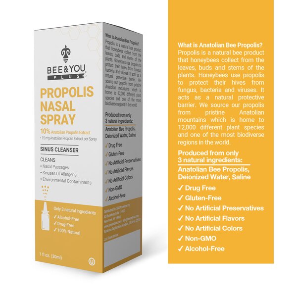 BEE&YOU Propolis Nasal Spray, 1 Fl Oz