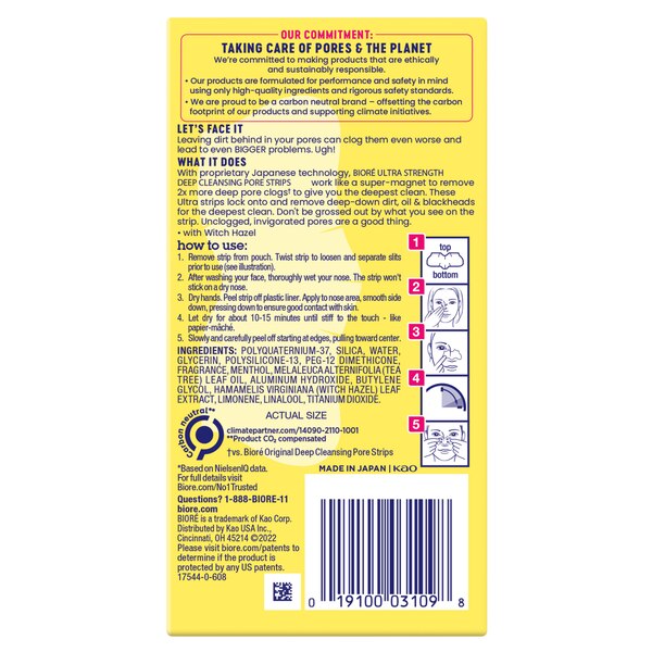Biore - Tiras para la limpieza ultraprofunda de poros, 6 u.