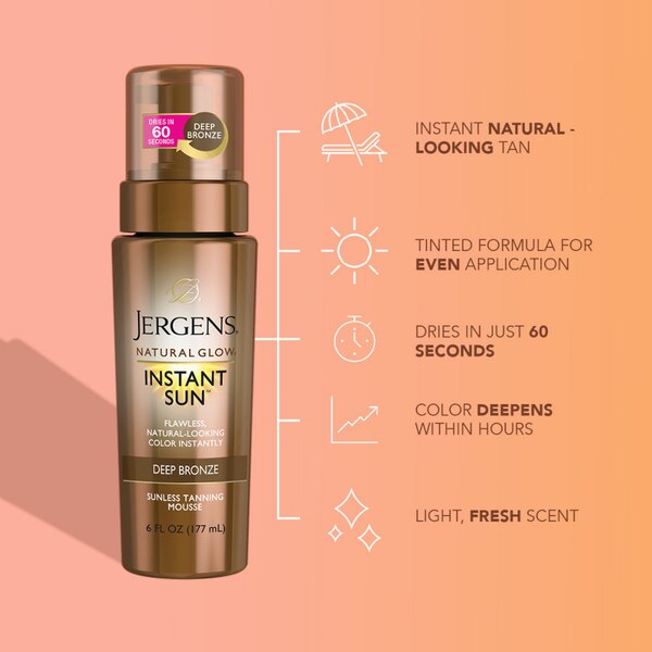 Jergens Natural Glow Instant Sun - Espuma hidratante